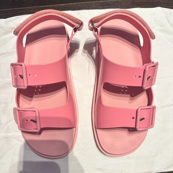Authentic Pink Gucci Double G Logo Rubber Sandals Women's Size IT39, US9 - Picture 2 of 3